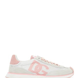 WHITE AND PINK DG LOGO SNEAKERS