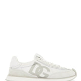 WHITE LEATHER LOW-TOP SNEAKERS WITH DG LOGO