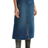 'GEORGIA DENIM MIDI SKIRT IN