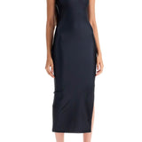 SHINY JERSEY MIDI DRESS IN