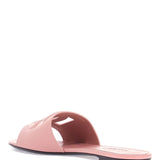 FLAT SLIPPER IN PINK CALFSKIN WITH EMBOSSED DG LOGO