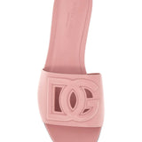 FLAT SLIPPER IN PINK CALFSKIN WITH EMBOSSED DG LOGO