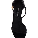 SATIN T-BAR SANDALS IN