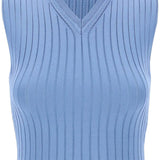 SLEEVELESS RIBBED KNIT TOP