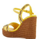 MAIOLICA EMBROIDERED WEDGE SANDALS