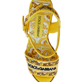 MAIOLICA EMBROIDERED WEDGE SANDALS