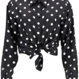 SILK POLKA DOT PRINT BLOUSE