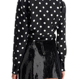 SILK POLKA DOT PRINT BLOUSE