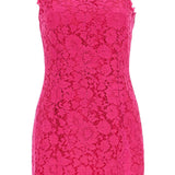 SHORT SHOCKING PINK LACE DRESS