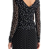 POLKA DOT DRAPED TOP WITH