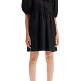 TIE STRING POPLIN MINI DRESS