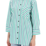 "OVERSIZED STRIPED POPLIN SHIRT