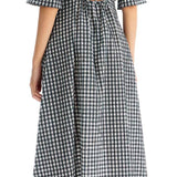 MIDI SEERSUCKER CHECK DRESS