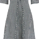 MIDI SEERSUCKER CHECK DRESS