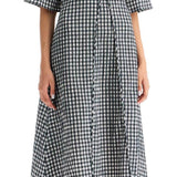 MIDI SEERSUCKER CHECK DRESS