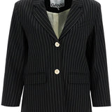 STRIPED BOXY BLAZER