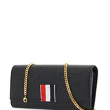 BLACK CALFSKIN CHAIN WALLET WITH RWB DETAIL