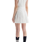 WHITE PLEATED COTTON DRESS FOR WOMEN