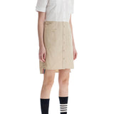 KHAKI TYPEWRITER CLOTH DRESS WITH STRIPED LOGO