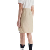 KHAKI TYPEWRITER CLOTH DRESS WITH STRIPED LOGO