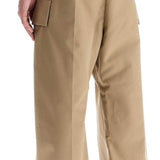 CARGO WOOL AND COTTON BLEND TROUSERS