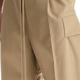 CARGO WOOL AND COTTON BLEND TROUSERS