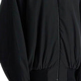 BLACK NYLON BOMBER WITH HIGH COLLAR