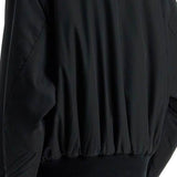 BLACK NYLON BOMBER WITH HIGH COLLAR