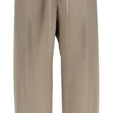 BEIGE WIDE LEG PANTS IN VIRGIN WOOL AND VISCOSE