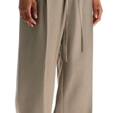 BEIGE WIDE LEG PANTS IN VIRGIN WOOL AND VISCOSE