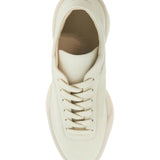 BEIGE LEATHER LOW MINIMALIST AEROBIC SNEAKERS