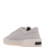 LOW TOP SNEAKERS AEROBIC LIGHT GRAY LEATHER WITH VELCRO CLOSURE