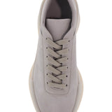 LOW TOP SNEAKERS AEROBIC LIGHT GRAY LEATHER WITH VELCRO CLOSURE