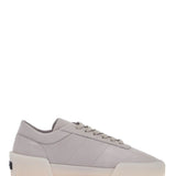 LOW TOP SNEAKERS AEROBIC LIGHT GRAY LEATHER WITH VELCRO CLOSURE