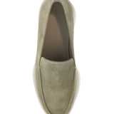 MINIMALIST SUEDE LOAFER IN SAGE GREEN WITH RUBBER SOLE