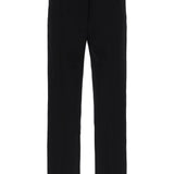 WOOL GABARDINE CIGARETTE PANTS.