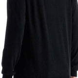 MEN'S BLACK MERINO WOOL CREW NECK SWEATER