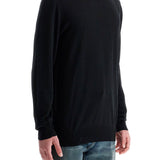 MEN'S BLACK MERINO WOOL CREW NECK SWEATER