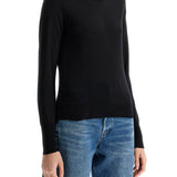 BLACK MERINO WOOL SWEATER WITH GOLDEN APPLICATIONS FOR WOMEN