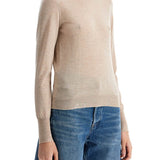 LIGHT BEIGE MERINO WOOL WOMEN'S CREW NECK SWEATER