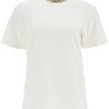 VINTAGE WHITE COTTON T-SHIRT WITH RHINESTONE EMBROIDERY