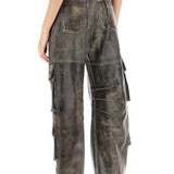 IRIN CARGO PANTS IN VINTAGE-EFFECT NAPPA LEATHER