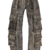 IRIN CARGO PANTS IN VINTAGE-EFFECT NAPPA LEATHER