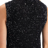 KNITTED VEST WITH SEQUINS EMBELL