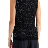 KNITTED VEST WITH SEQUINS EMBELL