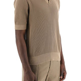 COTTON RIBBED PERFORATED POLO SHIRT