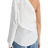 ONE-SHOULDER POPLIN STRETCH