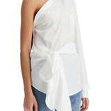 ONE-SHOULDER POPLIN STRETCH