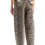 LEOPARD PRINT BARREL JEANS