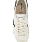 WHITE LOW TOP LEATHER SNEAKERS WITH VELCRO